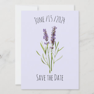 Vintages Lavendel - einfache Blüte - Save the Date Ankündigung