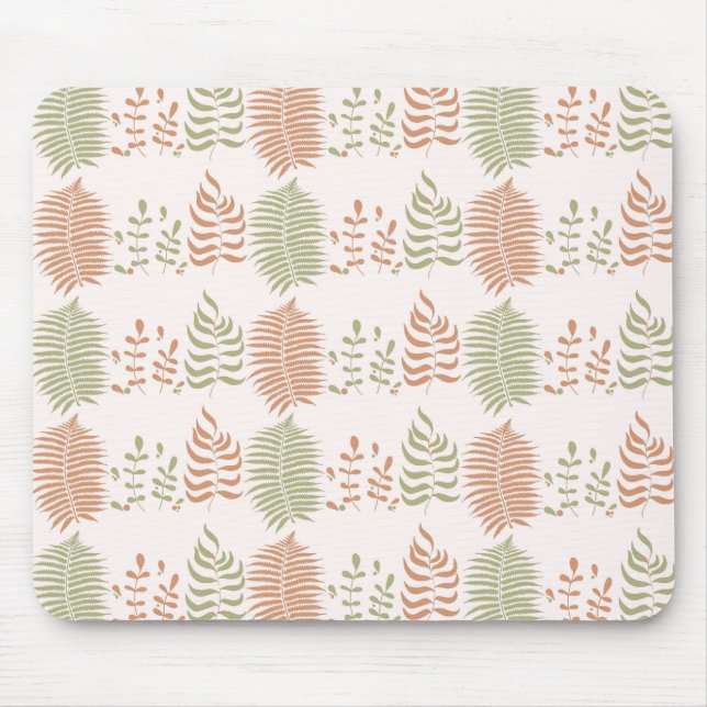 Vintages Leaf-Muster in grün-rot Retro Mousepad (Vorne)