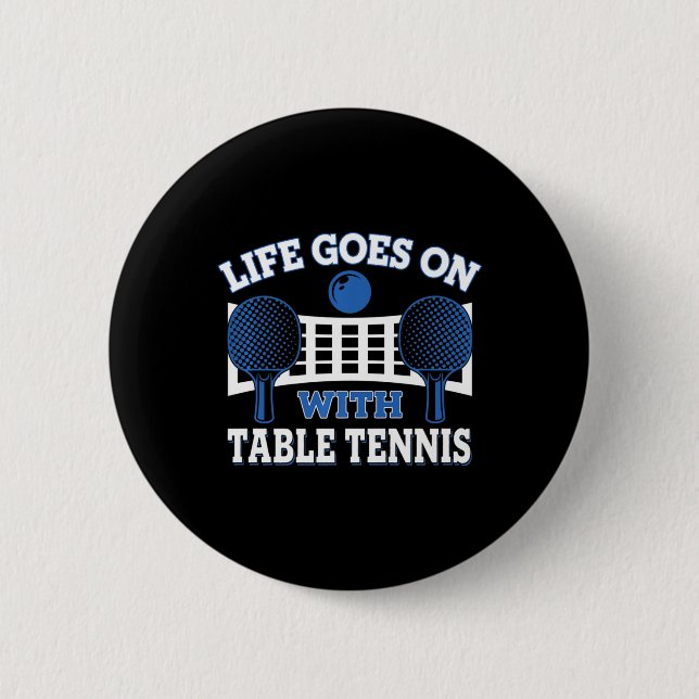 Vintages Leben mit Tischtennis-Ball-Spiel P Button (Vorderseite)