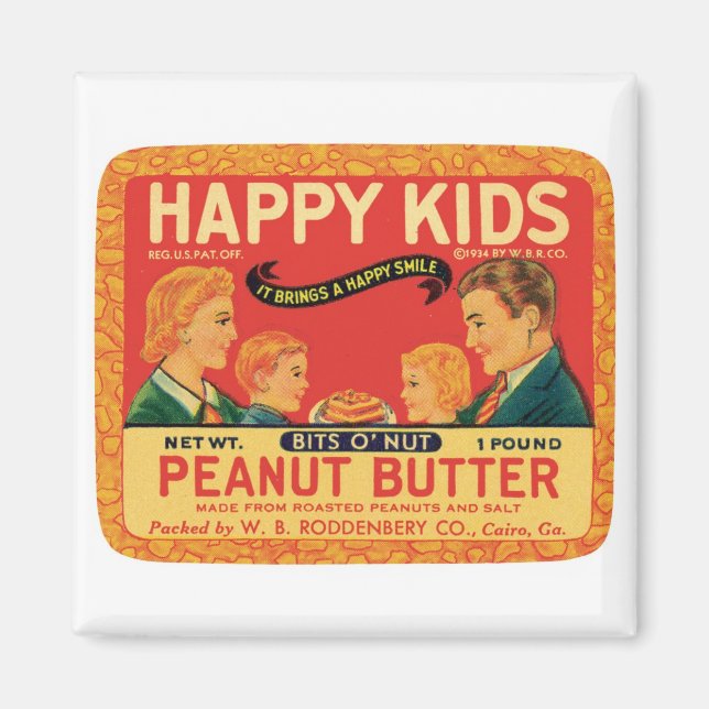 Vintages Lebensmittel für Erdnussbutter Magnet (Vorne)