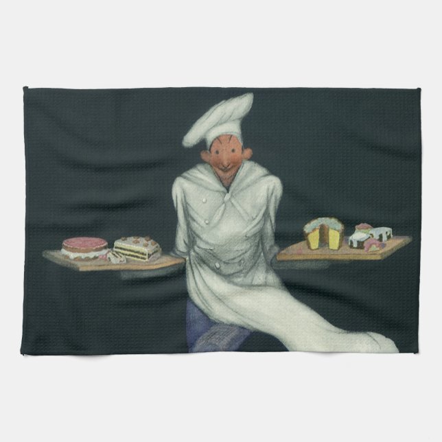 Vintages Lebensmittelgeschäft, Bäckerei mit Kondit Geschirrtuch (Horizontal)