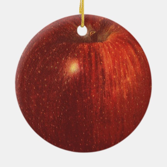 Vintages Lebensmittelobst, Bio, köstlicher Apfel Keramikornament (Hinten)