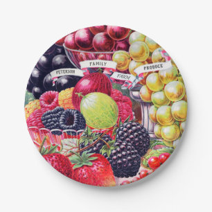 Vintages leckeres Obst Pappteller