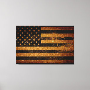 Vintages Leder der amerikanischen Flagge #3 Leinwanddruck