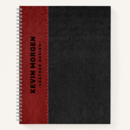 Vintages Lederalter in Schwarz und Rot Notizbuch