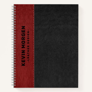 Vintages Lederalter in Schwarz und Rot Notizbuch