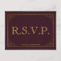 Vintages Lederbuch Bibliophile RSVP-Karte