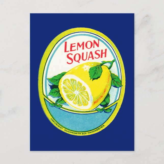 Vintages Lemon Squash Label Postkarte (Vorderseite)