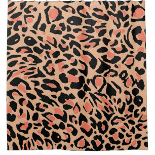 Vintages Leopard-Muster Duschvorhang