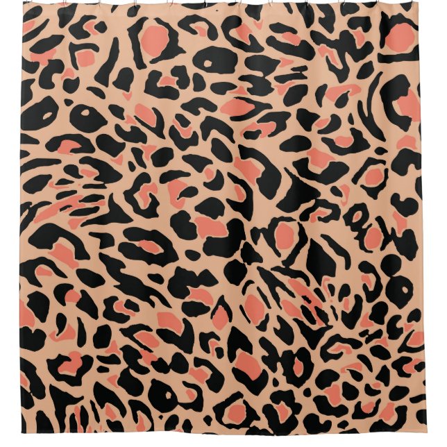Vintages Leopard-Muster Duschvorhang (Vorderseite)