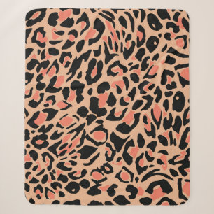 Vintages Leopard-Muster Sherpadecke