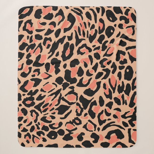 Vintages Leopard-Muster Sherpadecke (Vorderseite)