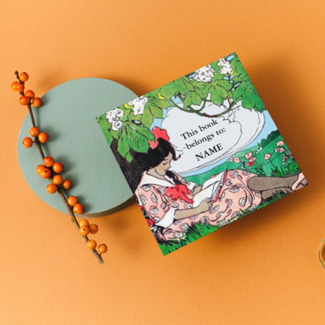 Vintages Lesegerät Quadratischer Aufkleber (Von Creator hochgeladen)