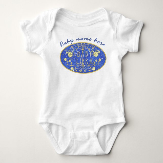Vintages Libra zodiac personalisiert Baby Strampler (Vorderseite)