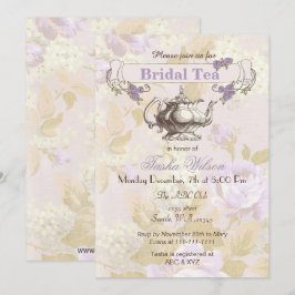 Vintages lila Blumenkohl Bridal Party Einladung