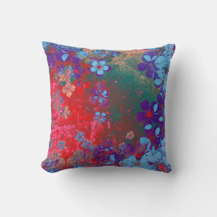 Vintages lila Blumenmuster Kissen