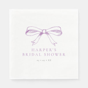 Vintages Lila Bow-Brautparty Serviette