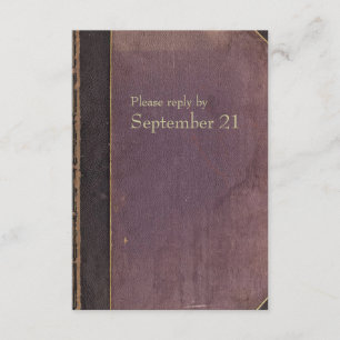 Vintages Lila Buch uAwg RSVP Karte