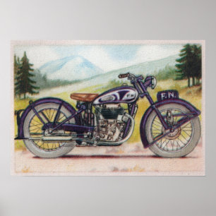 Vintages lila F.N. Motorcycle Print Poster