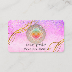 Vintages Lila Mandala Gold Meditation Holistic Visitenkarte