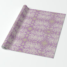 Vintages Lila Packpapier mit Schneeflocken