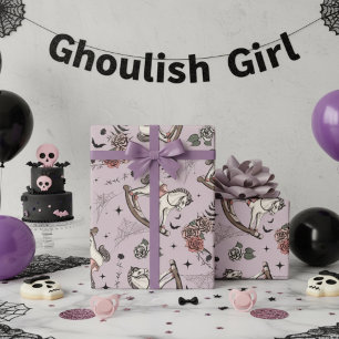 Vintages Lila Rocking Horse Gothic Baby Geschenkpapier
