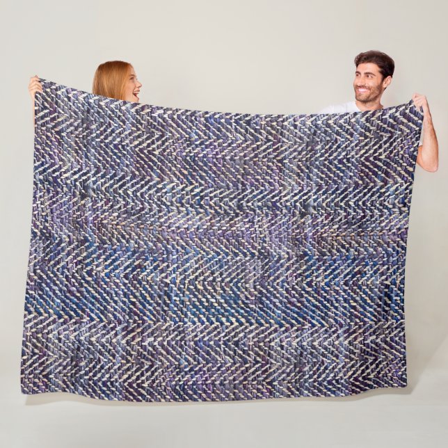 Vintages lila Sahneherringbone Fleecedecke (Beispiel)