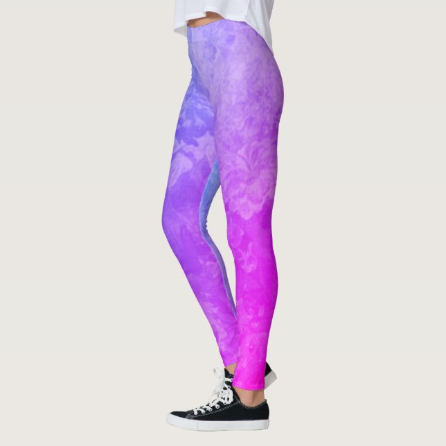 Vintages Lila und rosa Regenbogendesign Leggings (Links)
