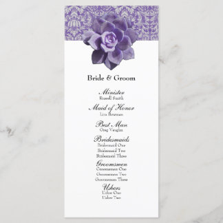 Vintages Lilac Succulent Wedding Program Programm