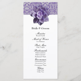 Vintages Lilac Succulent Wedding Program Programm