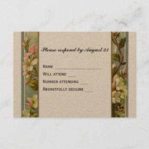 Vintages Lilien-Kreuz UAWG RSVP Karte