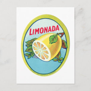 Vintages Limonada-Etikett Postkarte