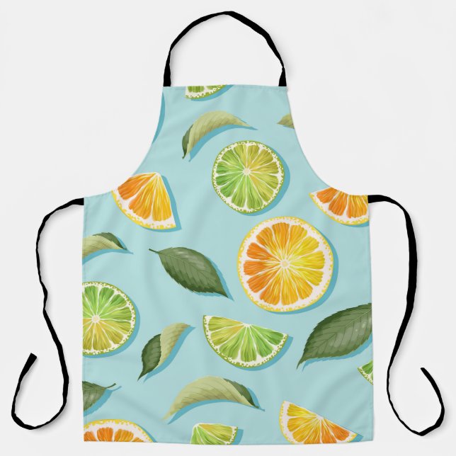 Vintages Limones Lemon Blue Pattern Schürze (Vorderseite)