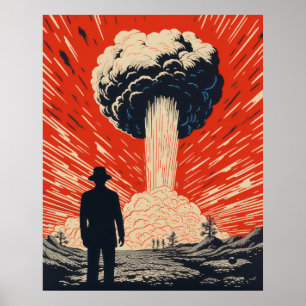 Vintages Linocut Poster - Eleganter Mann im Anzug 