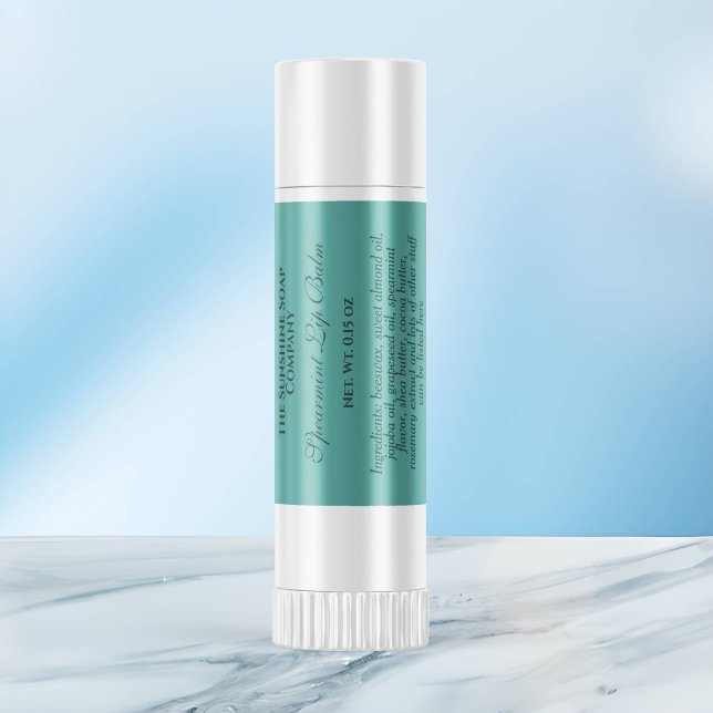 Vintages Lippenbalsam-Etikett - aquamarin Quadratischer Aufkleber (Von Creator hochgeladen)