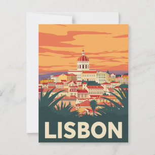 Vintages Lissabon Portugal - Reise Postkarte