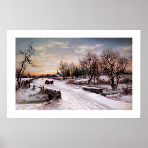 Vintages Lithograph-Poster im Winter Poster