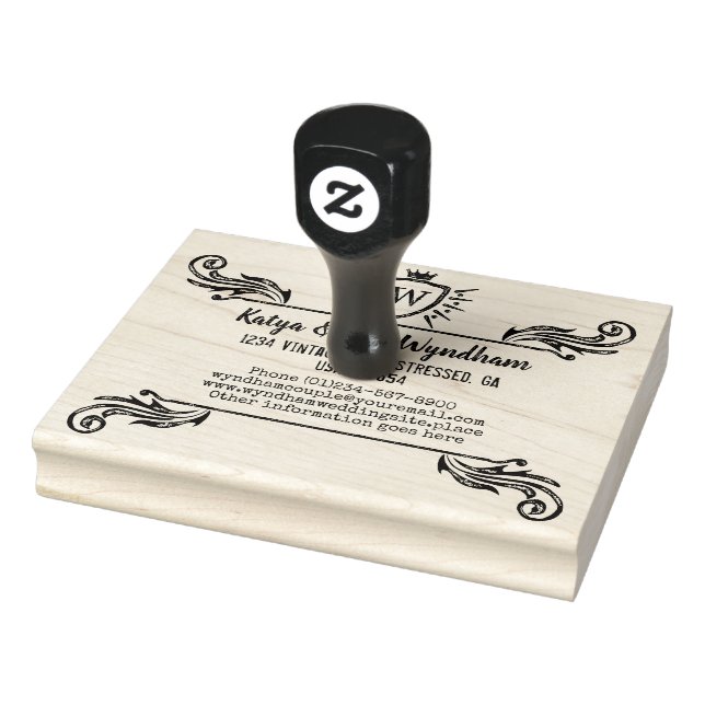 Vintages Logo für den Rustikalen Monogram-Schild Gummistempel (Stempel)