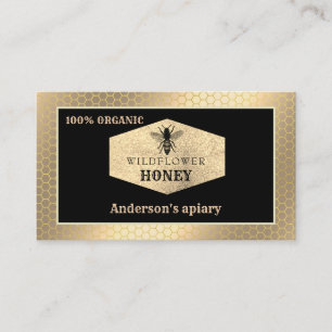 Vintages Logo für rustikale Goldbiene Visitenkarte