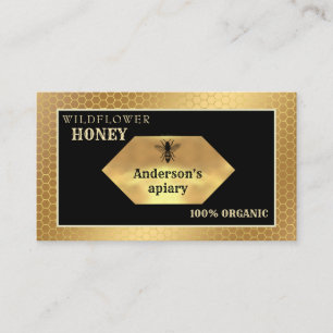 Vintages Logo für rustikale Goldbiene Visitenkarte