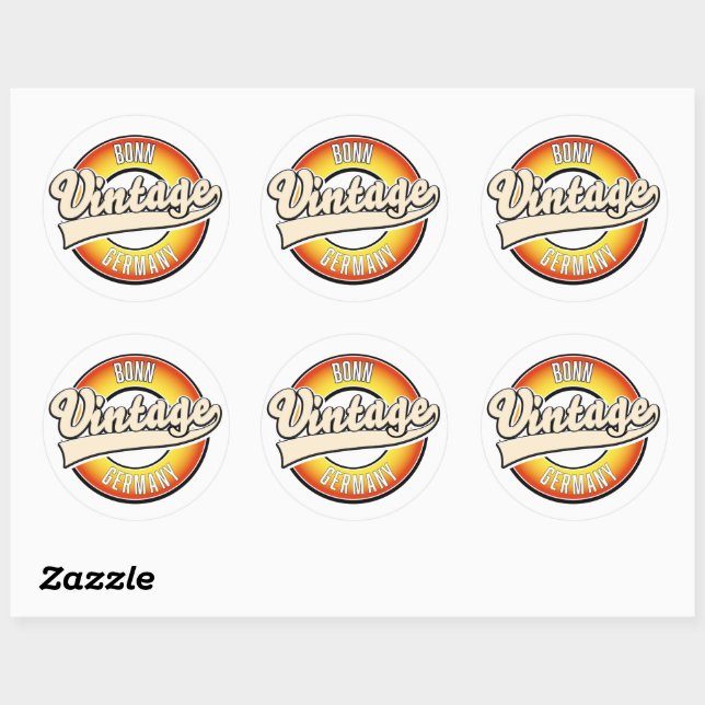 Vintages Logo Runder Aufkleber (Blatt)