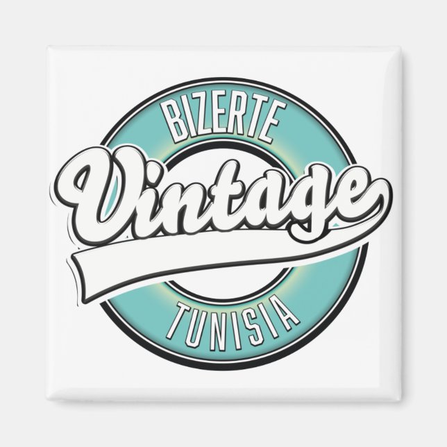 Vintages Logo von Bizerte tunisia Magnet (Vorne)