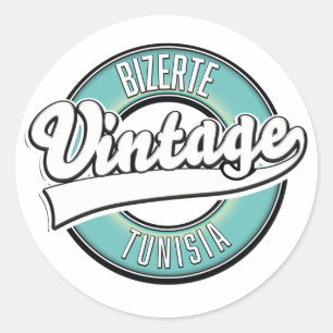 Vintages Logo von Bizerte tunisia Runder Aufkleber