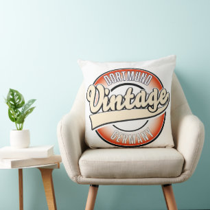 Vintages Logo von Dortmund, Kissen