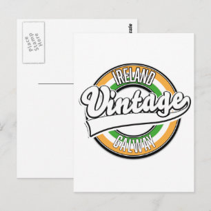 Vintages Logo von Ireland Galway Postkarte
