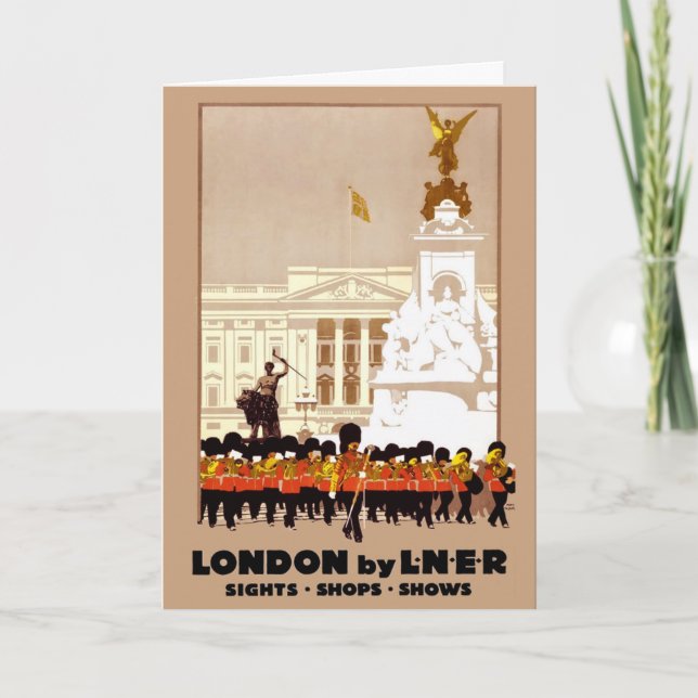 Vintages London - England mit Bahnreise Postkarte (Vorderseite)