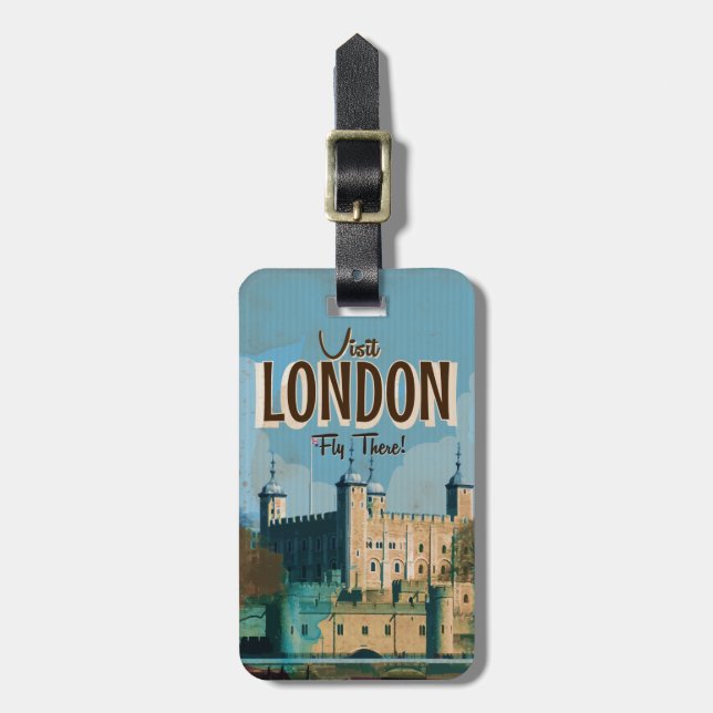 Vintages London Travel Poster Gepäckanhänger (Vorderseite vertikal)