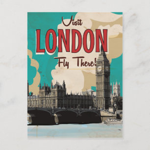 Vintages London Travel Poster Postkarte