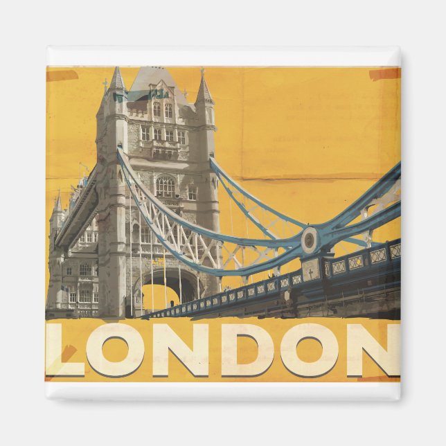 Vintages Londoner Poster Magnet (Vorne)