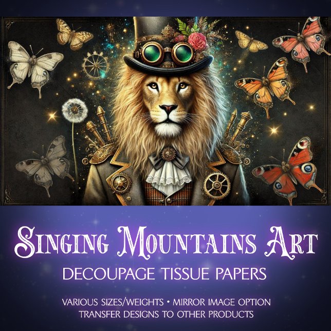 Vintages Löwendekoupage Seidenpapier (Von Creator hochgeladen)